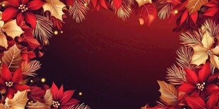 圣诞花卉装饰边框背景图