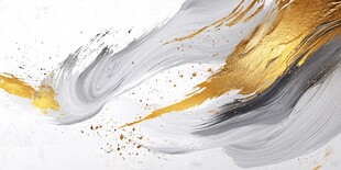 金白灰动感笔触抽象艺术图
