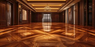 豪华大气的木质走廊空间