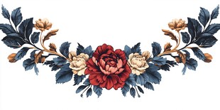 复古花卉装饰花环图案