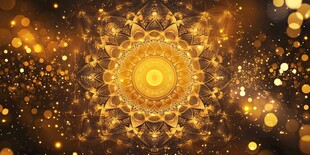 金色曼陀罗梦幻光斑背景