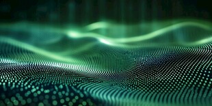 科技感绿色数据波动背景图