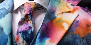 多彩水彩风男士西装领带