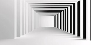 黑白几何通道空间效果