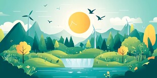 美丽自然景观插画