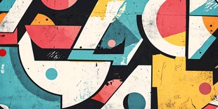 多彩几何抽象涂鸦艺术