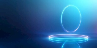 蓝色炫光环形科技背景