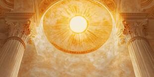 神圣光芒照耀古典建筑穹顶