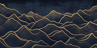 金色山峦夜景图