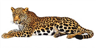 卧躺的花豹插画