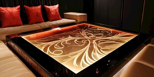 奢华客厅中的精美发光茶几