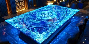 炫酷蓝光花纹艺术发光地台