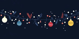 圣诞装饰挂饰简约插画图