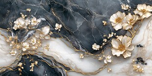 大理石上的金枝玉花装饰