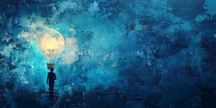 梦幻蓝调下的灵感之光