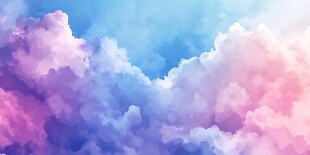 梦幻彩色云朵背景图