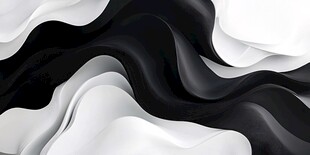 黑白波浪抽象艺术图案