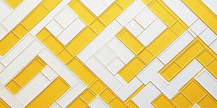 黄白几何方块拼接墙面