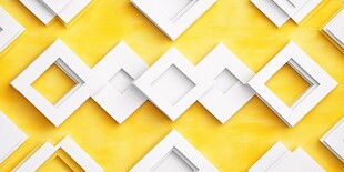 黄色背景上的白色几何图案