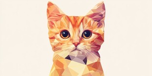 几何风格橘猫可爱头像