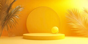 黄色简约产品展示场景