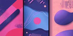 多彩几何抽象风格手机背景