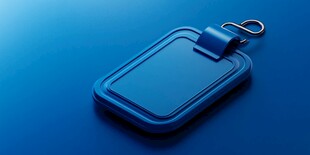 蓝色简约钥匙扣 3D 模型