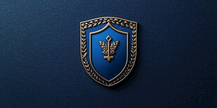 蓝色盾牌徽章设计