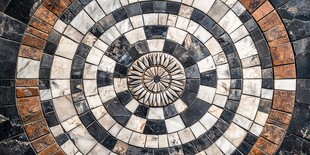 精美圆形马赛克地面图案