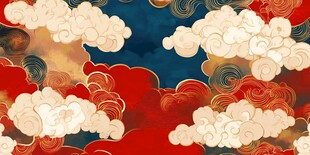 中式古典云纹背景图案