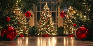 温馨璀璨的室内圣诞场景