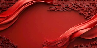 红绸舞动 中式古韵背景