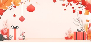 秋景佳节装饰背景图