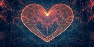 梦幻心形发光线条艺术图