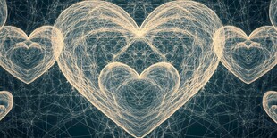 梦幻线条爱心背景图案