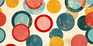 多彩复古风圆形图案背景