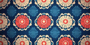 复古花卉几何图案背景