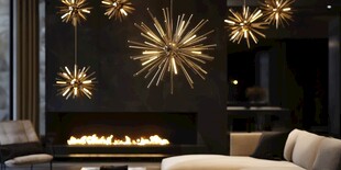 奢华客厅的璀璨星芒吊灯