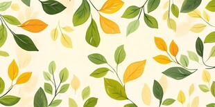 清新叶片图案背景设计