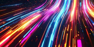 炫彩流光动感线条背景图