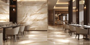 豪华大理石装饰的优雅餐厅