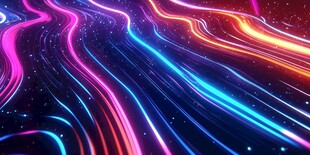 炫彩霓虹光线梦幻背景