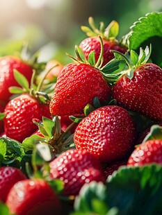 新鲜诱人的成熟草莓
