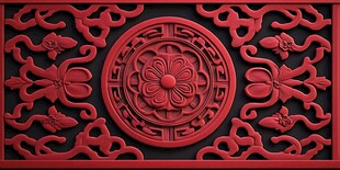 中式红木雕花装饰图案