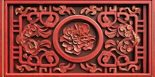 中式红雕花饰 典雅工艺美