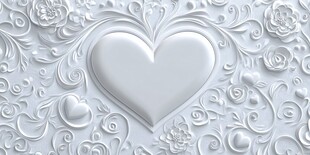 心形浮雕花纹装饰背景图