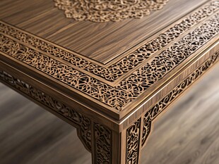 中式雕花实木桌细节之美