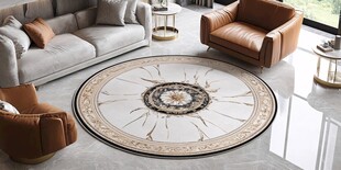 奢华客厅圆形精美地毯装饰
