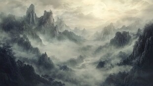 水墨山水间 云雾绕奇峰