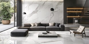 现代简约大理石风客厅设计